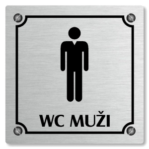 WC muži, 118x118mm, stříbrná, Kansas